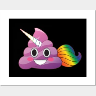 Cute Magical Unicorn Poop with Rainbow Tail Posters and Art